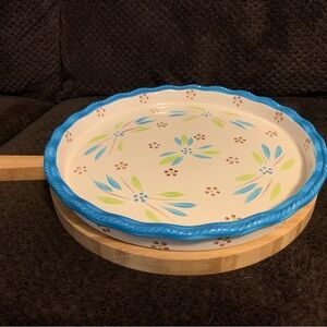 SOLD💥Temp-Tations Blue and Green Floral Bakeware